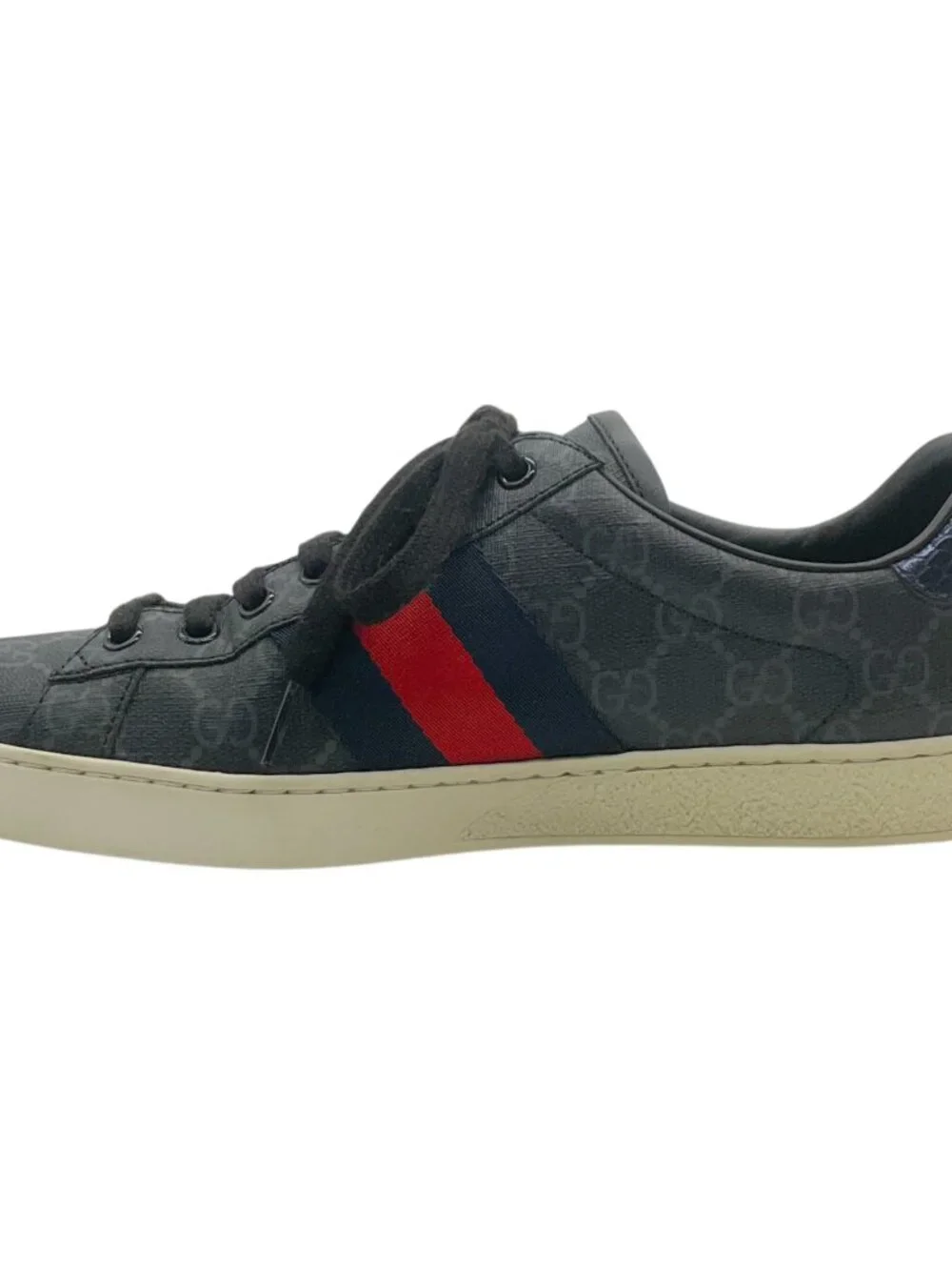 Gucci Men's Black Mono Ace GG Supreme Sneakers